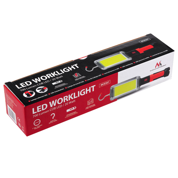 Lampa ceardlainne COB maighnéadach Maclean, 2x1200mAh, 700lm, USB Cineál-C / Micrea USB, MCE307