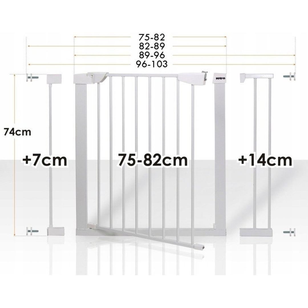 Slándáil Staighre Doras Geata Peataí Bacainn Madraí Babaí Córas Glasála Dúbailte Miotail 75cm - 103cm