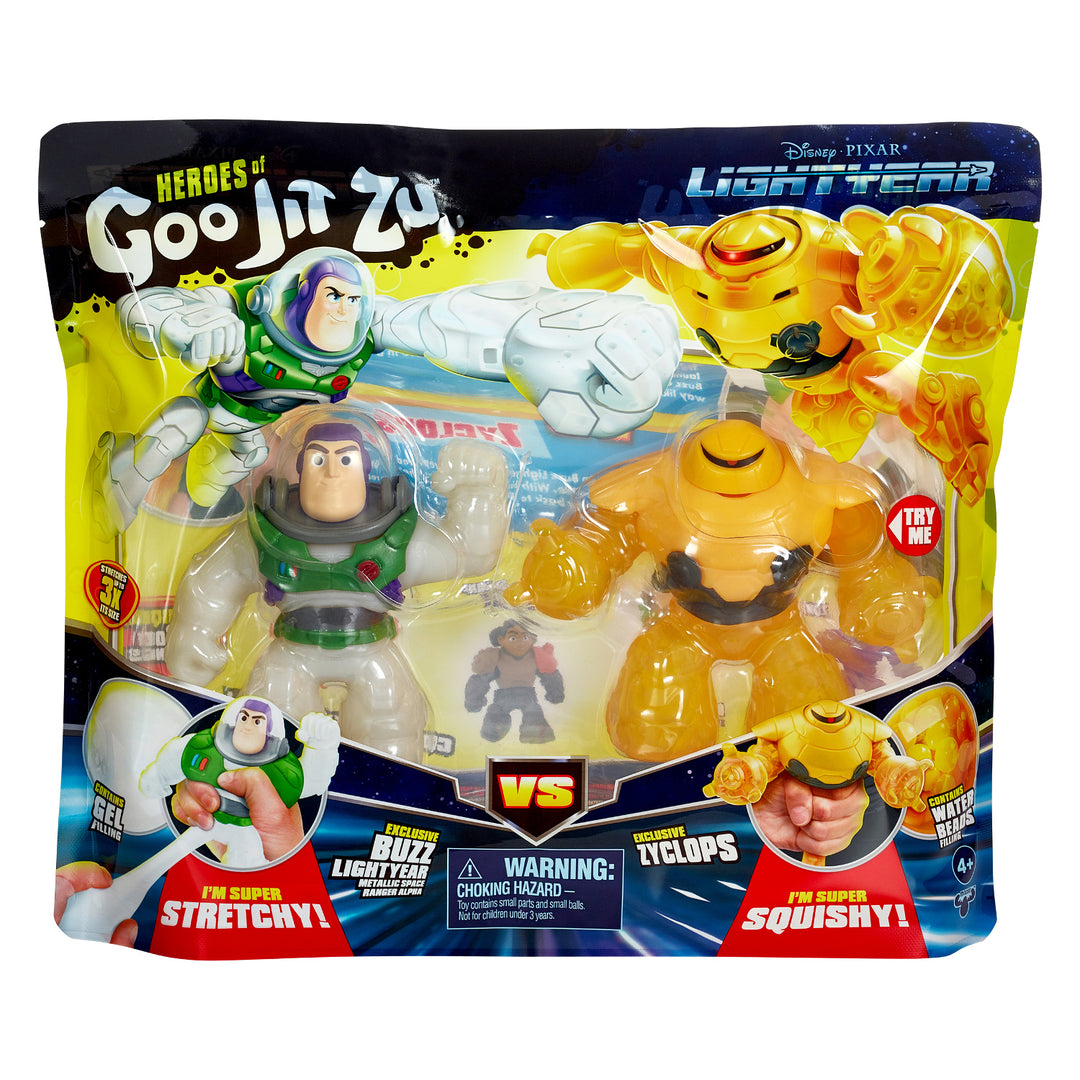 Laochra Goo Jit Zu Buzz Lightyear Vs Zyclops Fíoracha Sínte Squishy Set 2 PCS Gooey Hero