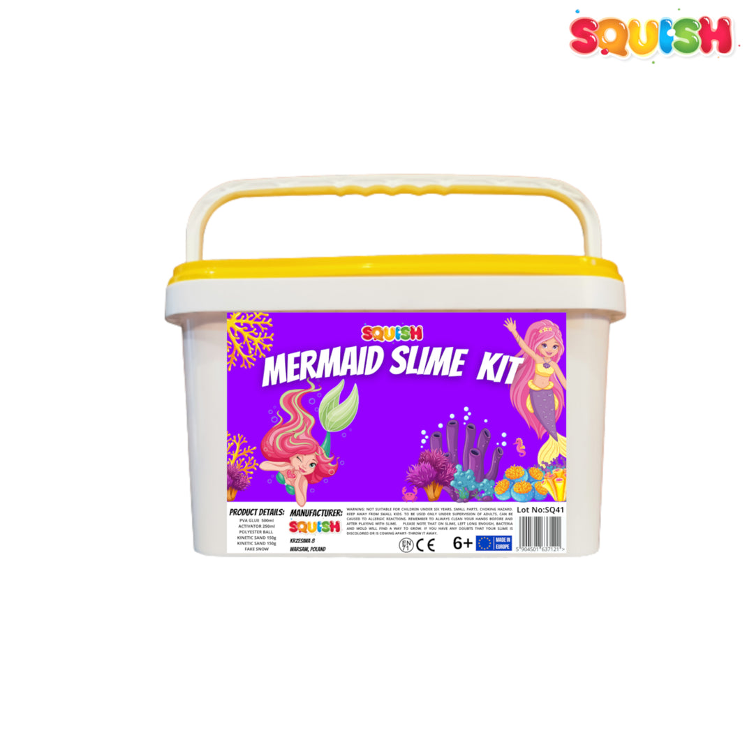 Squish Slime Making Kit Set 15-Píosa - Mermaid - 500ml Glue + 250ml Gníomhachtaithe Scamall Cinéiteach Uisce Glitter Crunchy