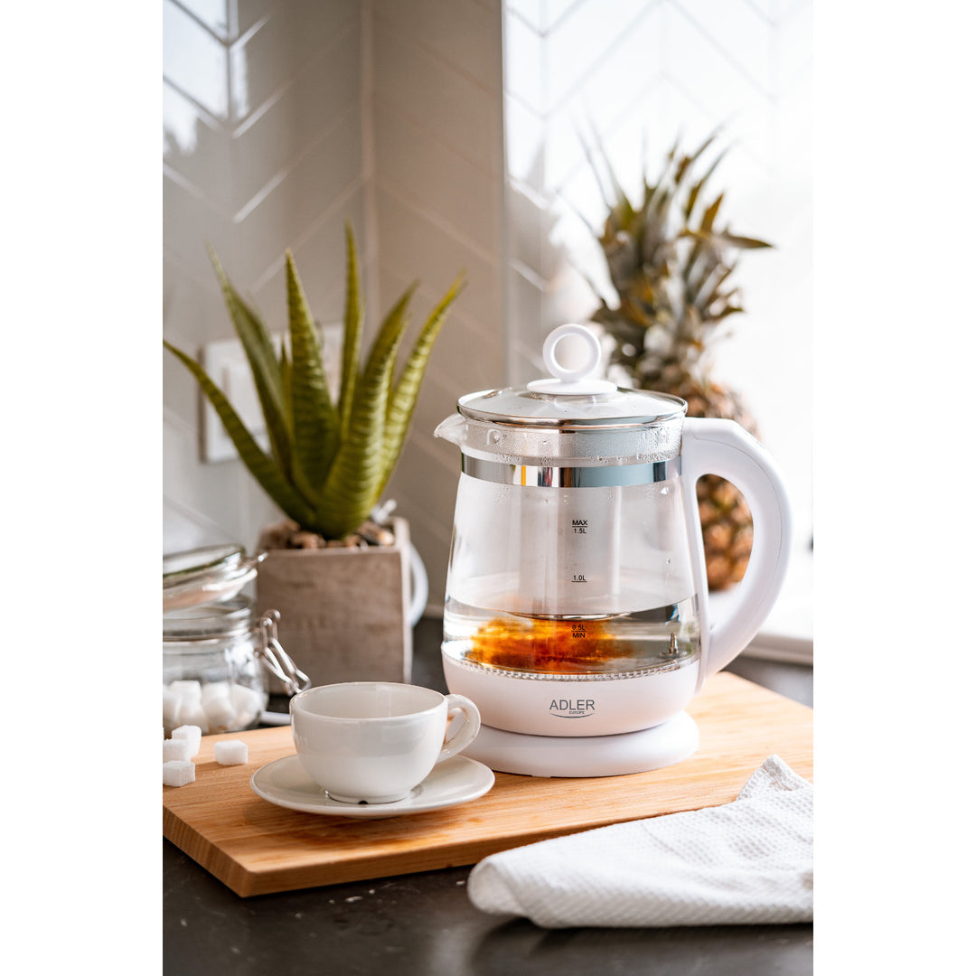 Glass kettle 1.5 L with brewer and temperature control Adler AD 1299