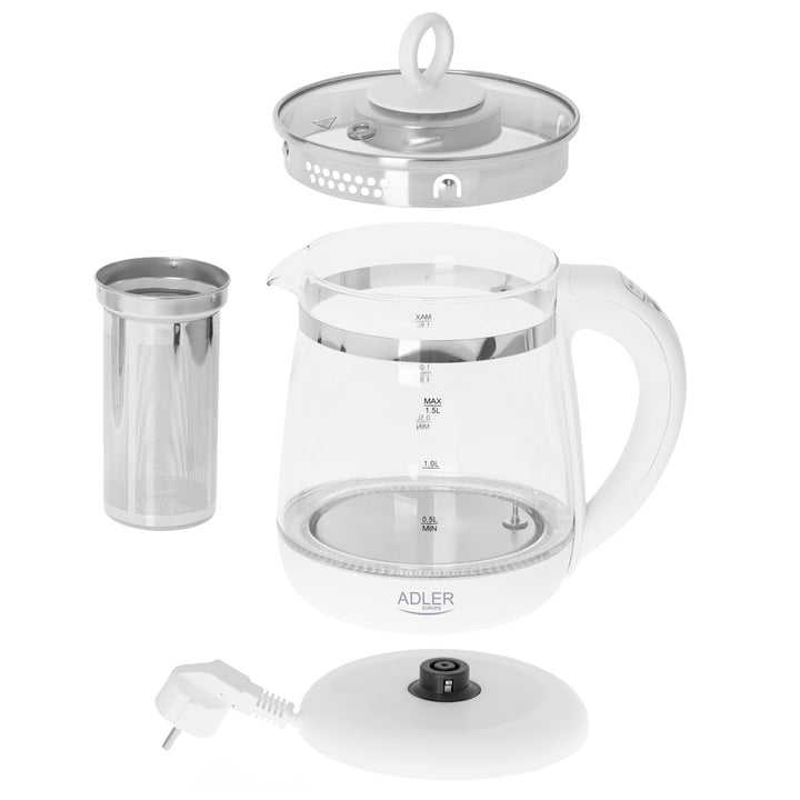 Glass kettle 1.5 L with brewer and temperature control Adler AD 1299