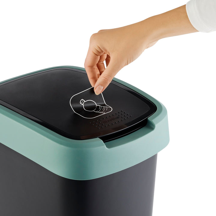 Waste Bin Trash Can 10L Lid Durable Solid Easy Cleaning Slim BPA Free