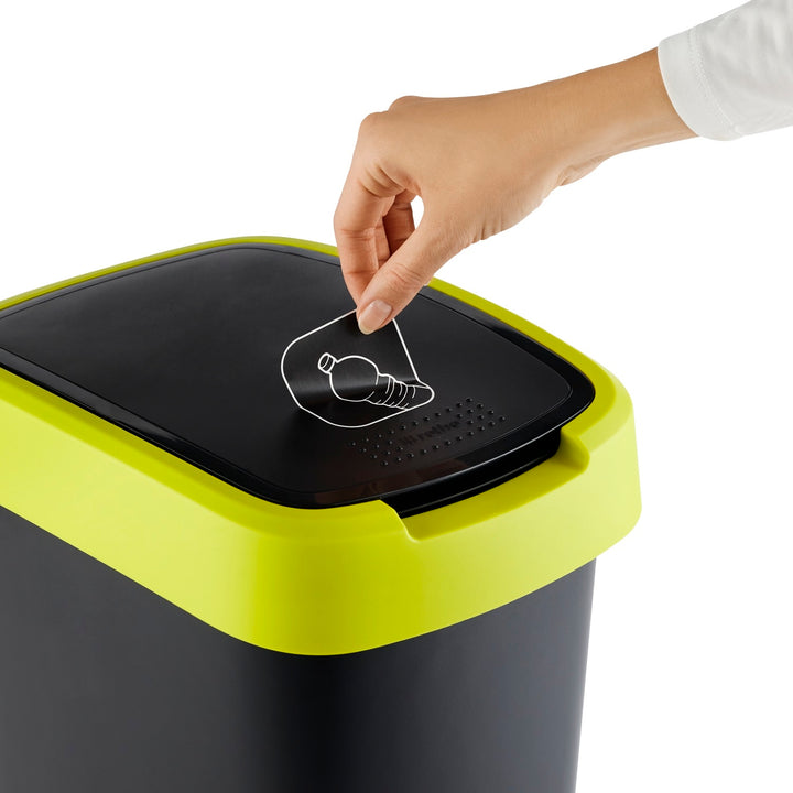 Waste Bin Trash Can 10L Lid Recycling Easy Cleaning Slim BPA Free