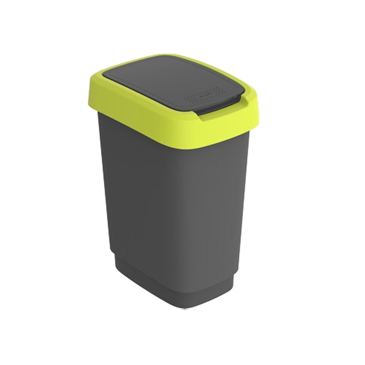 Waste Bin Trash Can 10L Lid Recycling Easy Cleaning Slim BPA Free