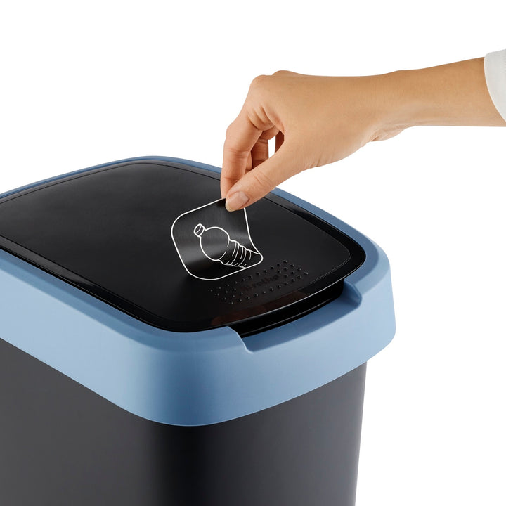 Waste Bin Trash Can 10L Lid Recycling Easy Cleaning Slim BPA Free