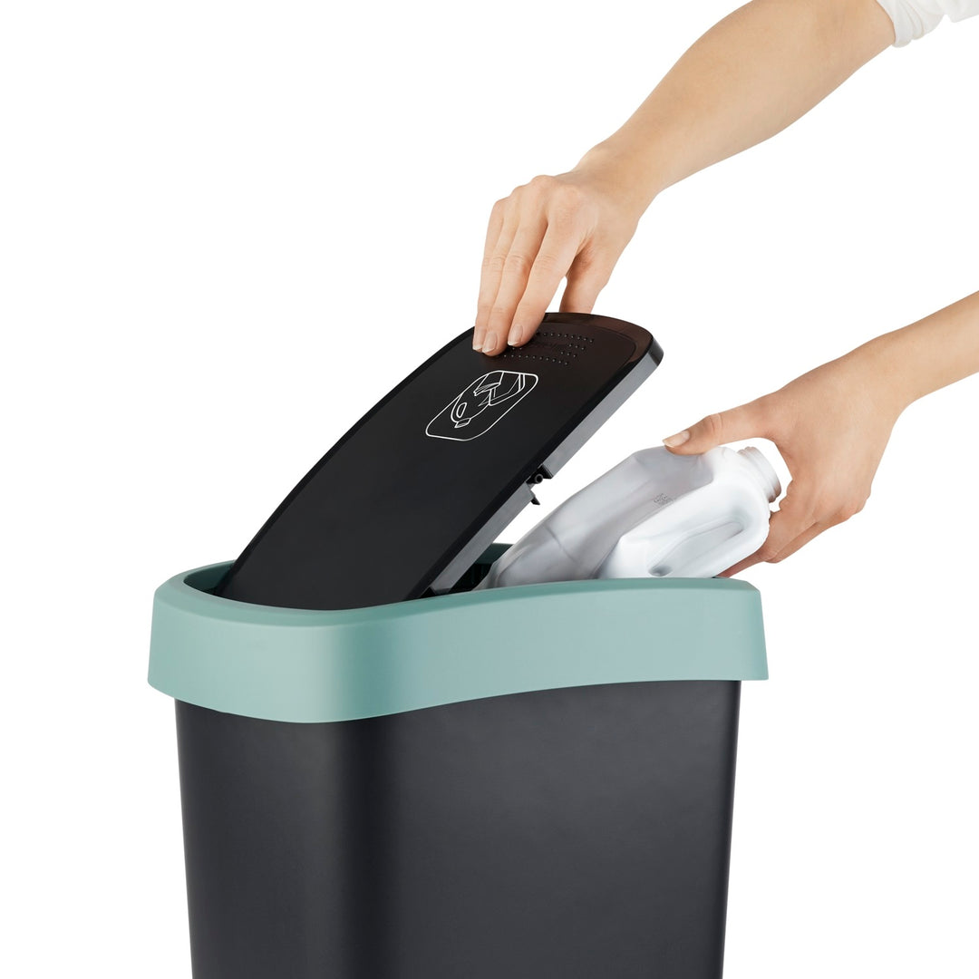 Recycling Waste Bin 25L Trash Can Sorting Easy Cleaning Lid BPA Free