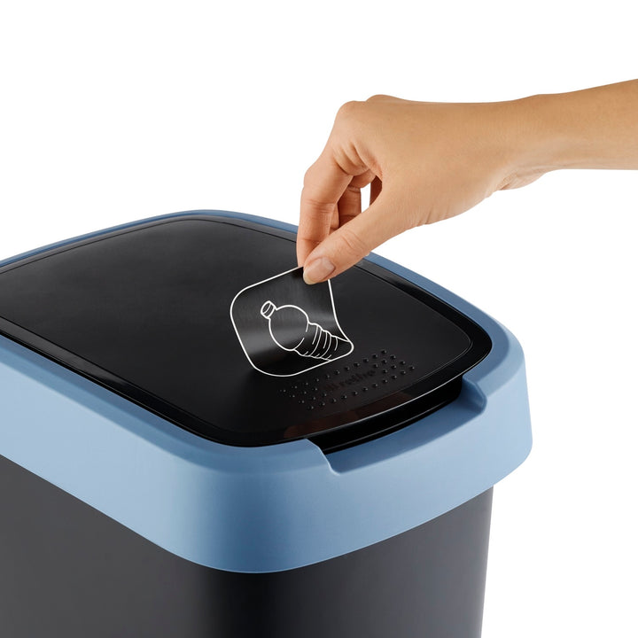 Recycling Waste Bin 50L Trash Can Sorting Lid BPA Free Durable Kitchen