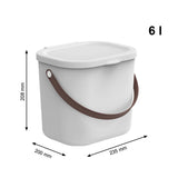 Storage Container Waste 6L Bin Trash Can Handle Lid Recycling Stackable Matte