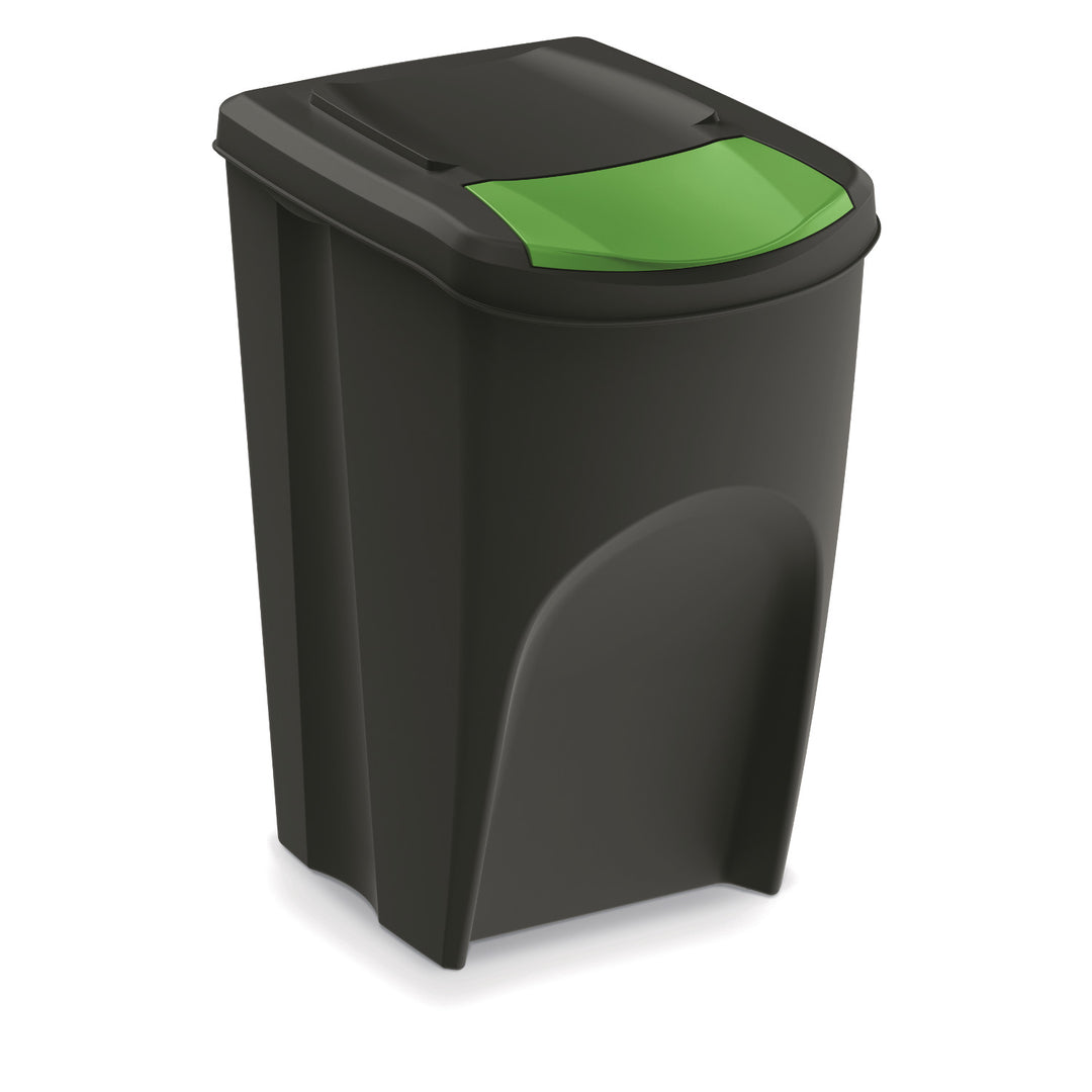 Keden Sortibox 3x 35L Recycling Sorting Waste Bins Trash Can Segregation Recycling Black Stackable