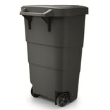 Wheeler 110L Wheelie Bin Trash Can With Wheels And Lid Large Universal Garbage Litter Outdoor Sorting Recycling Plastic Black