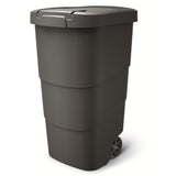 Wheeler 110L Wheelie Bin Trash Can With Wheels And Lid Large Universal Garbage Litter Outdoor Sorting Recycling Plastic Black