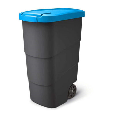 Wheeler 90L Wheelie Bin Trash Can With Wheels And Lid Trash Can Large Trash Can Universal Trash Can Plastic Blue