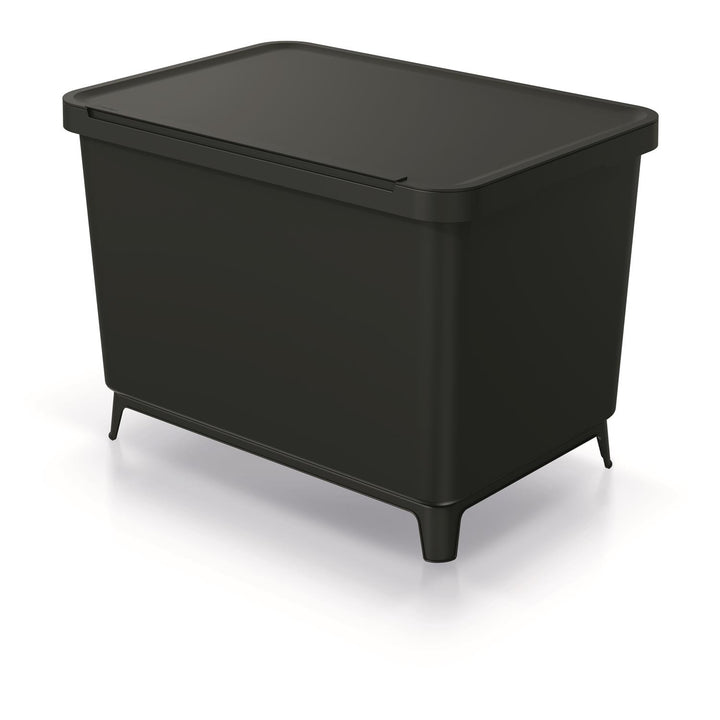 Keden Systema NKS60W4-427C Sorting Recycling Bin with 4x 10L Compartments Segregation Dustbin Trash Can with Lidded Bins - Black