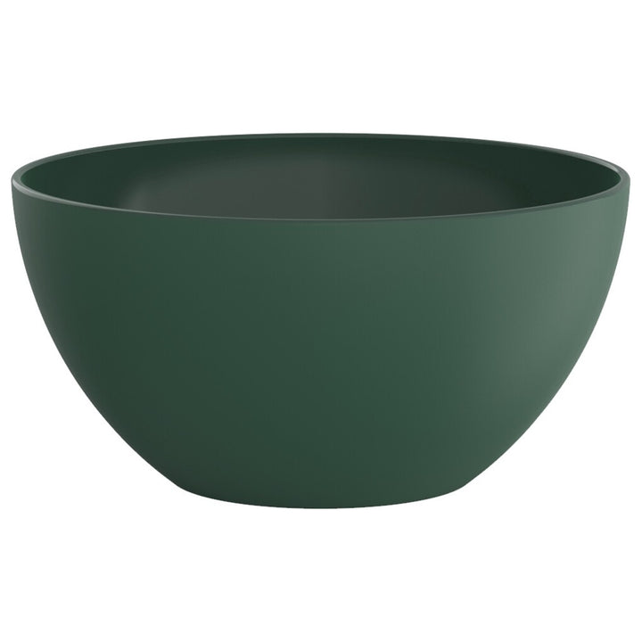 Rotho Caruba Kitchen Salad Bowl 3L Sturdy Plastic Elegant Finish 23cm Dishwasher Safe Matt Finish Bottle Dark Green