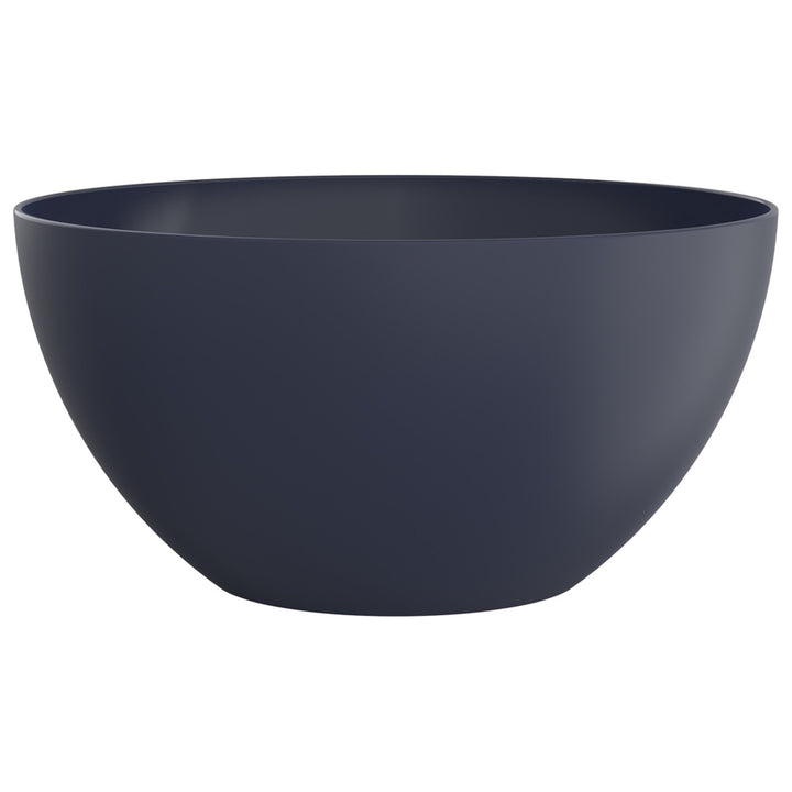 Rotho Caruba Kitchen Salad Bowl 3L Sturdy Plastic Elegant Finish 23cm Dishwasher Safe Matt Finish Navy Blue