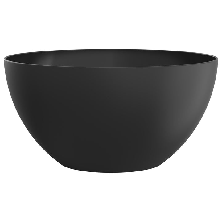 Rotho Caruba Kitchen Salad Bowl 3L Sturdy Plastic Elegant Finish 23cm Dishwasher Safe Matt Finish Black