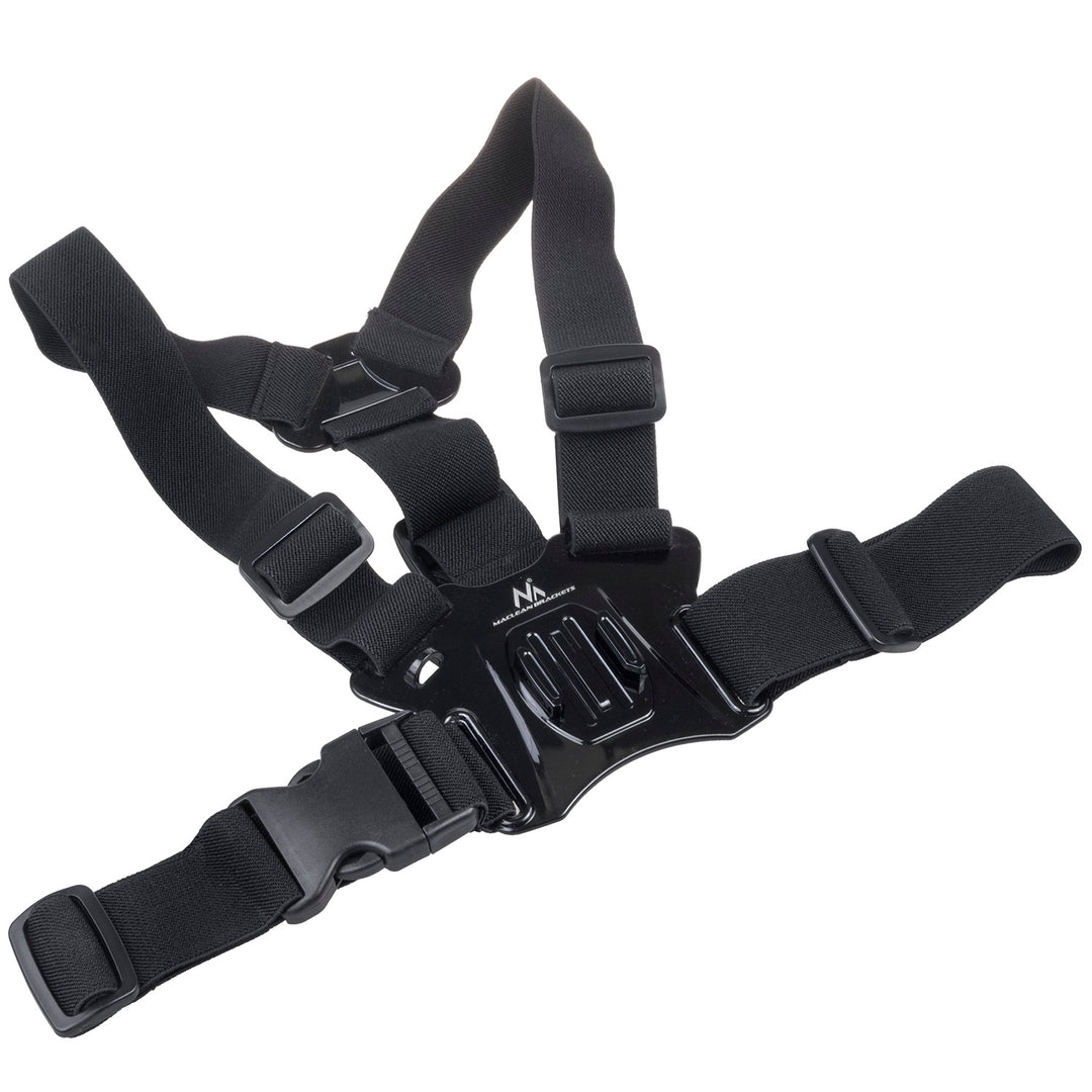 Maclean MC-445 Smartphone GoPro Chest Harness Strap Camera Mount 1/4" Sealbhóir Snáithe Inchoigeartaithe Uilíoch 75-100mm Leithead 140-180mm Fad