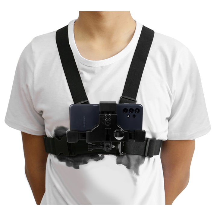 Maclean MC-445 Smartphone GoPro Chest Harness Strap Camera Mount 1/4" Sealbhóir Snáithe Inchoigeartaithe Uilíoch 75-100mm Leithead 140-180mm Fad