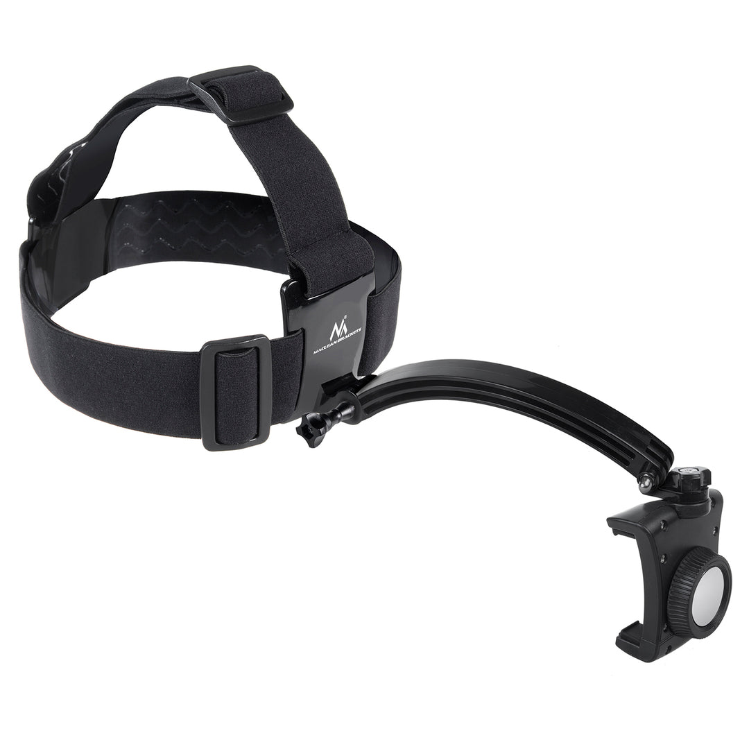 Maclean MC-447 Headband Gníomhaíochta Spóirt Sealbhóir Mount Ceamara Fón Póca Go Pro Strap Ceann Sclóine 1/4" Snáithe