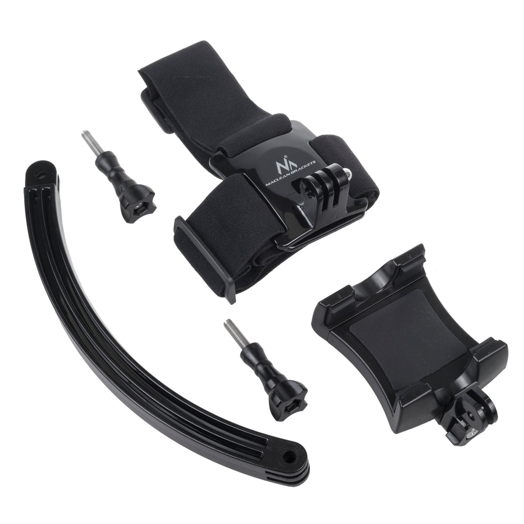 Maclean MC-447 Sports Action Headband Mount Holder Mobile Phone Camera Go Pro Swivel Head Strap 1/4" Thread