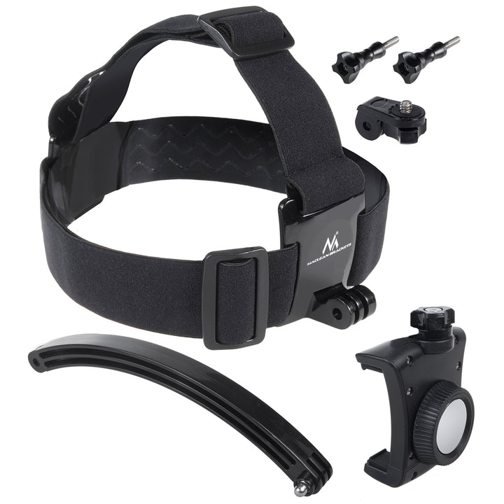 Maclean MC-447 Headband Gníomhaíochta Spóirt Sealbhóir Mount Ceamara Fón Póca Go Pro Strap Ceann Sclóine 1/4" Snáithe