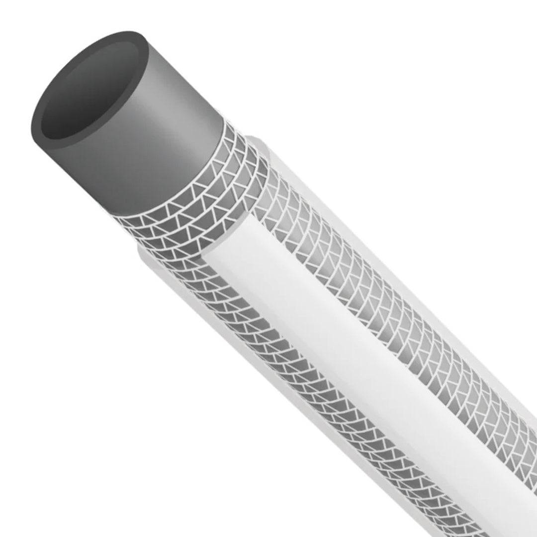 Vartco Silver 3/4" 3-Layer Garden Pipe Hose 30m Silver Kink Torsion Free Flexible Durable TFS Braided Polyester Thread Thick