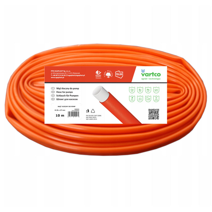 Vartco VARTCO Pump Hose Pipe 10m Diameter 32mm Water Pond Liquid Waste 2-Layer Flexible UV Algae Resistant