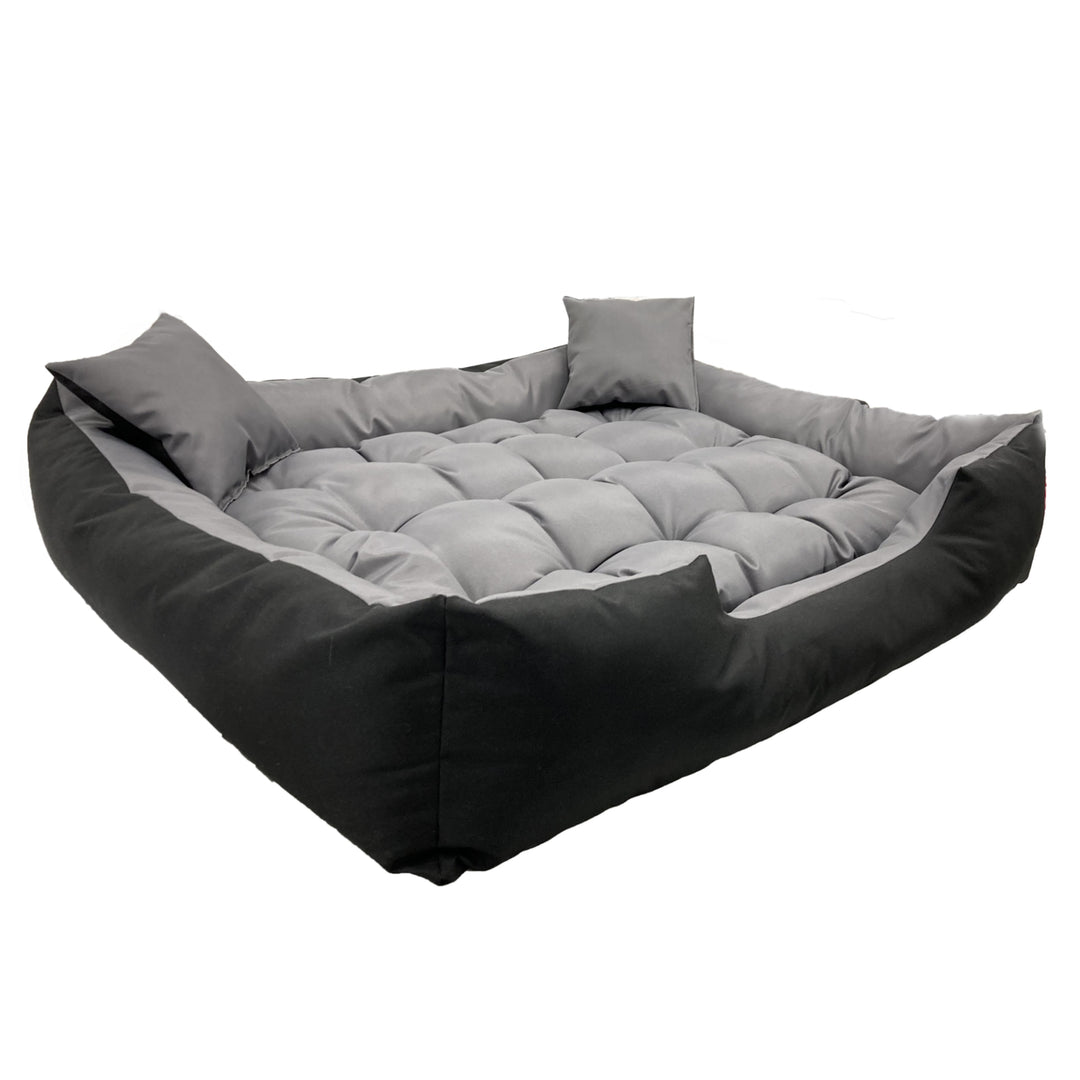 Ecco Dog and Cat Bed with Cushion Grey &amp; Black Waterproof Nylon Pet Washable Waterproof Material Inner Size: 40x30 / Outer Size: 55x45cm Black