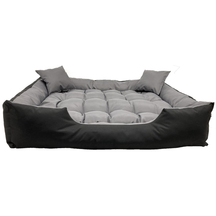 Ecco Dog and Cat Bed with Cushion S Size Grey &amp; Black Waterproof Nylon Pet Washable Waterproof Material Inner Size: 60x50 / Outer Size: 75x65cm