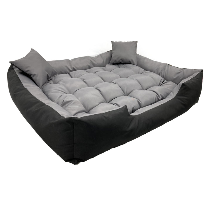 Ecco Dog and Cat Bed with Cushion L Size Grey &amp; Black Waterproof Nylon Pet Washable Waterproof MaterialInner Size: 100x80 / Outer Size: 115x95cm