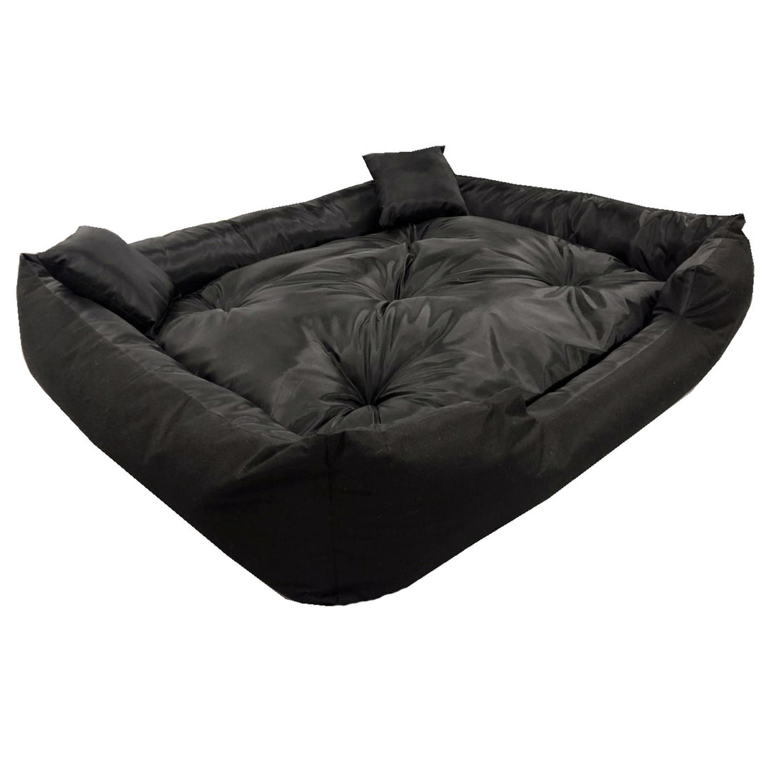 Ecco Dog and Cat Bed with Cushions Black Waterproof Nylon Pet Washable Waterproof Material Inner Size: 40x30 / Outer Size: 55x45cm Black