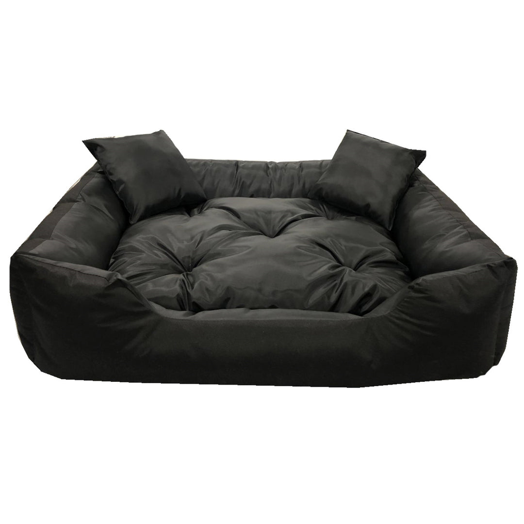 Ecco Dog and Cat Bed with Cushions Black Waterproof Nylon Pet Washable Waterproof Material Inner Size: 40x30 / Outer Size: 55x45cm Black