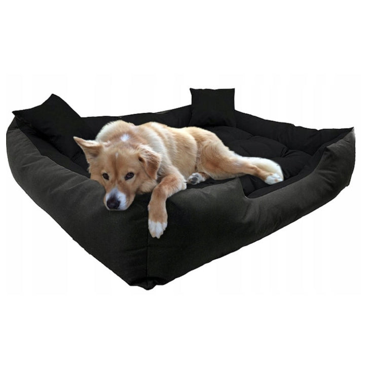 Ecco Dog and Cat Bed with Cushions Black Waterproof Nylon Pet Washable Waterproof Material Inner Size: 40x30 / Outer Size: 55x45cm Black