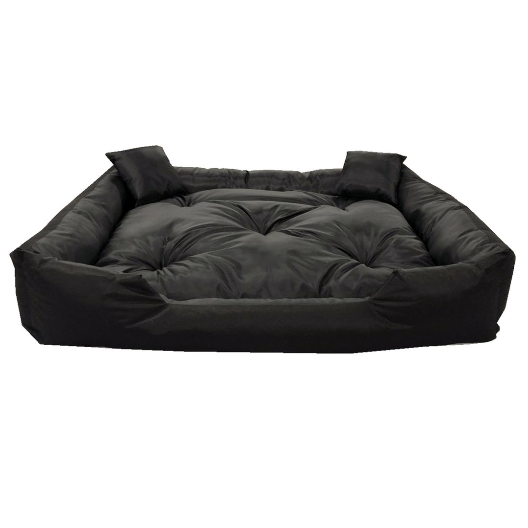 Ecco Dog and Cat Bed with Cushions Black Waterproof Nylon Pet Washable Waterproof Material Inner Size: 40x30 / Outer Size: 55x45cm Black