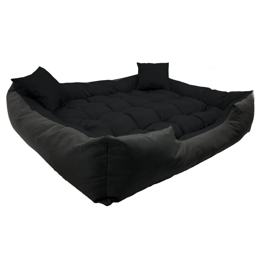 Ecco Dog and Cat Bed with Cushions Black Waterproof Nylon Pet Washable Waterproof Material Inner Size: 40x30 / Outer Size: 55x45cm Black