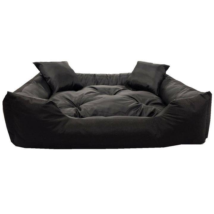 Ecco Dog and Cat Bed with Cushions Black Waterproof Nylon Pet Washable Waterproof Material Inner Size: 40x30 / Outer Size: 55x45cm Black