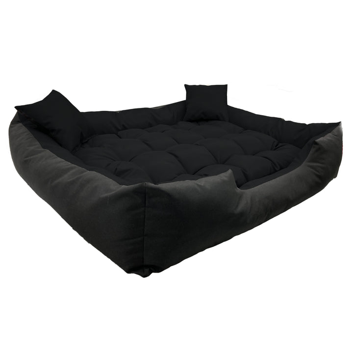 Ecco Dog and Cat Bed with Cushion L Size Black Waterproof Nylon Pet Washable Waterproof MaterialInner Size: 100x80 / Outer Size: 115x95cm