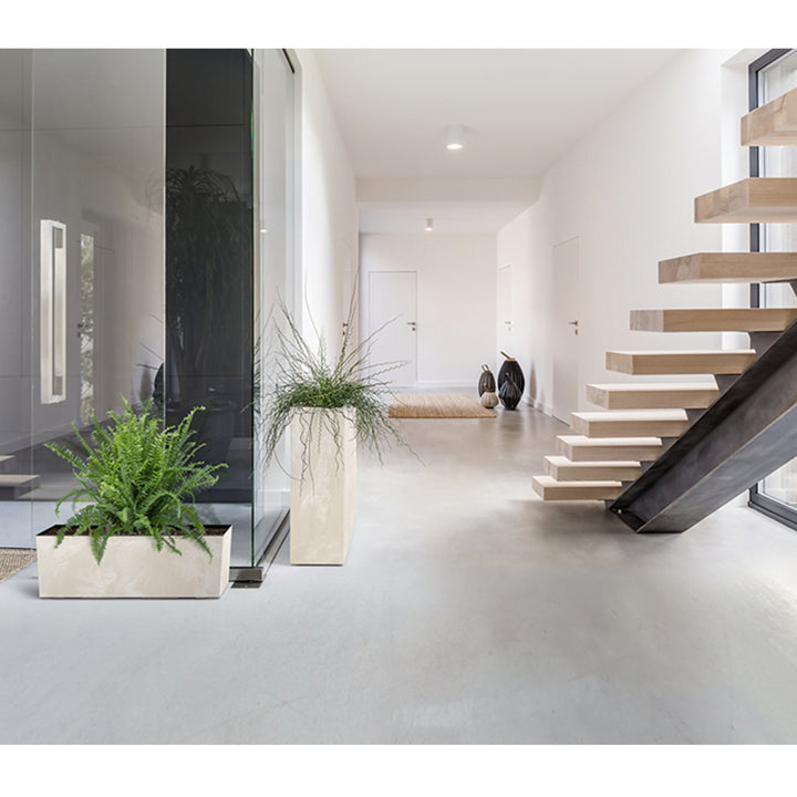 Urbi Case Tower Planter Insert Flowe Pot Tall Plant Rectangular Plastic Anthracite Concrete Effect 68x77cm