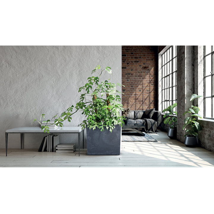Urbi Case Tower Planter Insert Flowe Pot Tall Plant Rectangular Plastic Anthracite Concrete Effect 68x77cm