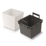 Prosperplast 2in1 Flower Pot Insert Planter Herb Plastic Square 24 cm x 24 cm x 23,5 cm (White)