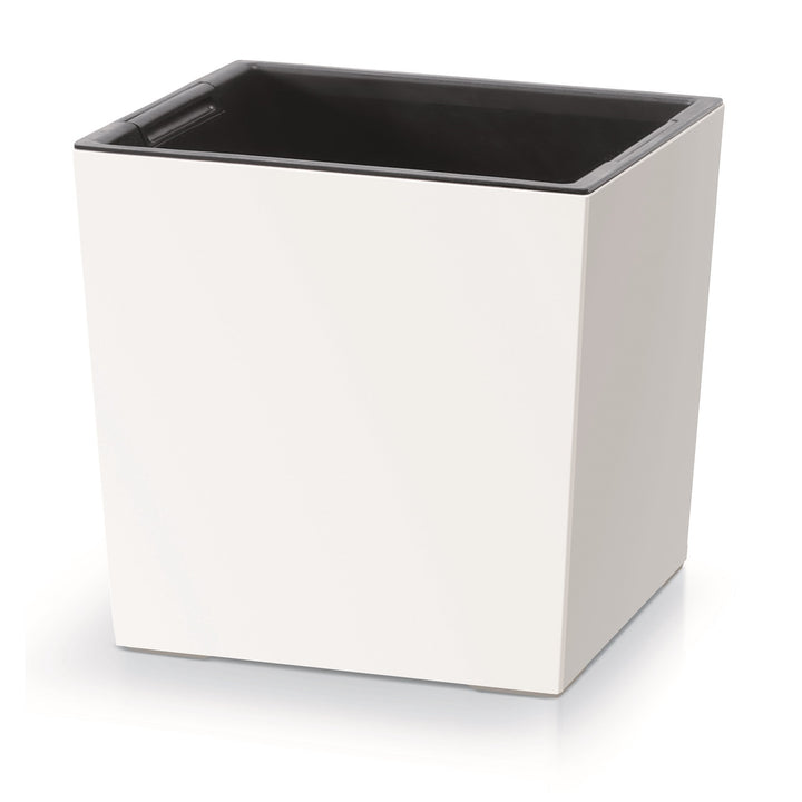 Prosperplast 2in1 Flower Pot Insert Planter Herb Plastic Square 24 cm x 24 cm x 23,5 cm (White)