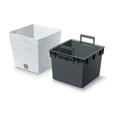 Prosperplast Furu Square Low Flower Pot Insert Decorative Planter 14L / 19L
