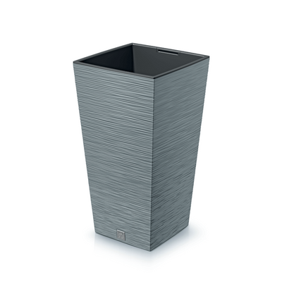 Prosperplast Furu Square flower pot with insert DFSH300-422U - color concrete (gray)
