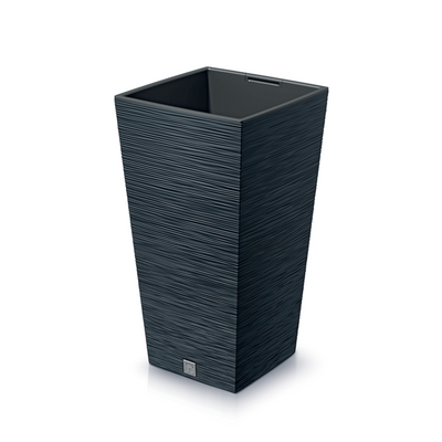 Prosperplast Furu Square flower pot with insert DFSH350-S433 - anthracite color
