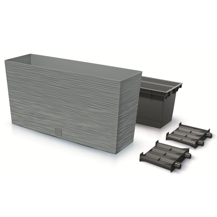 Prosperplast DFC800M-422U Furu Case Middle Planter with Insert Plant Trough Flower Pot Indoor Outdoor 77x23.5x41cm Concrete Grey