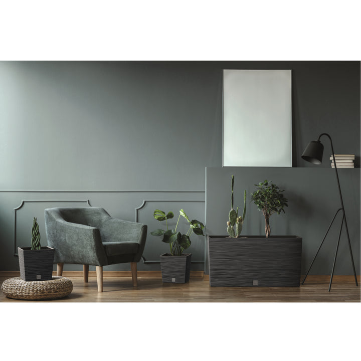 Prosperplast DFC800M-422U Furu Case Middle Planter with Insert Plant Trough Flower Pot Indoor Outdoor 77x23.5x41cm Concrete Grey