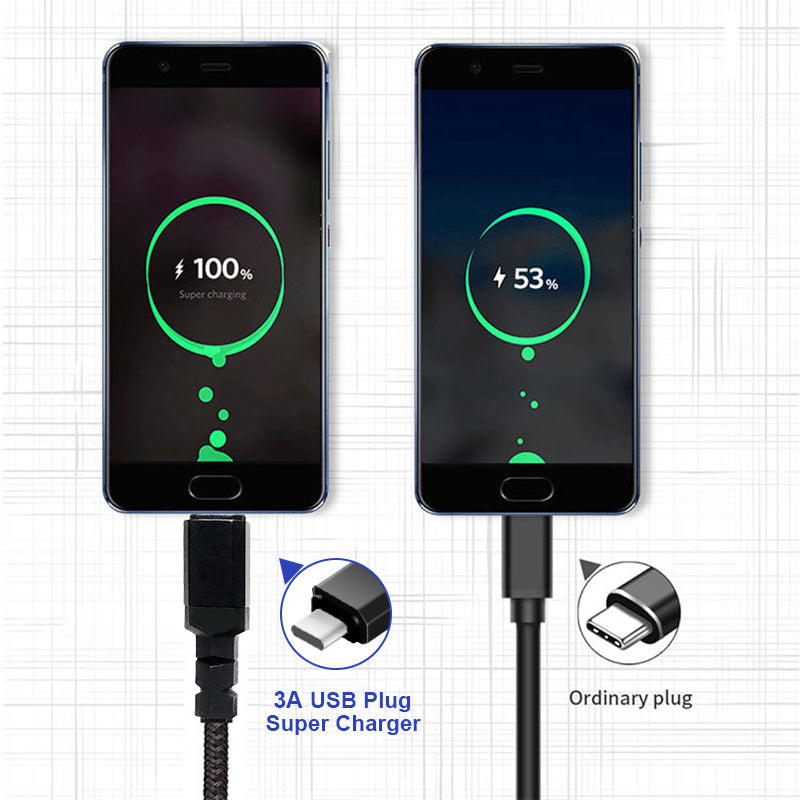 Maclean 2 x Cábla Muirearú Tapa USB-C QC 3.0 Aistriú Sonraí 3A 1m 15W