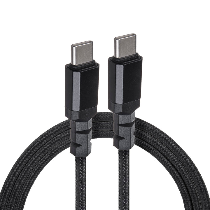 Cábla Maclean MCE491 2 x USB-C 100W, ag tacú le PD, aistriú sonraí suas le 10Gbps, 5A, , dubh, fad 1m