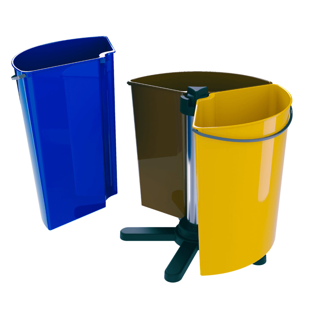 SMARTECO Ecobin Rotable Sorting Waste Bin with 3 Removable Compartments Round Segregation Recycling ECO 3x 11.7L